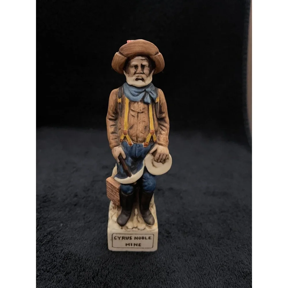 VTG 1974 Cyrus Noble Mine Prospector Whiskey Decanter Haas Brothers Porcelain